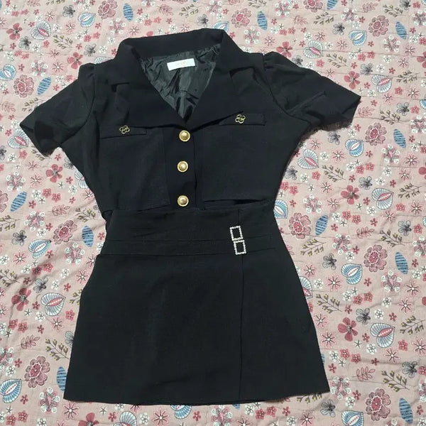[BUNJANG] Crop Jacket and Skirt Set / 크롭자켓치마세트