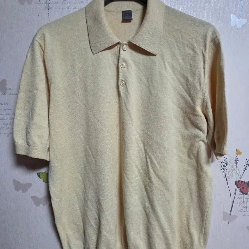 [BUNJANG] Eollo Knit Collar T-Shirt Ivory L / 이올로 니트 카라티 아이보리 L