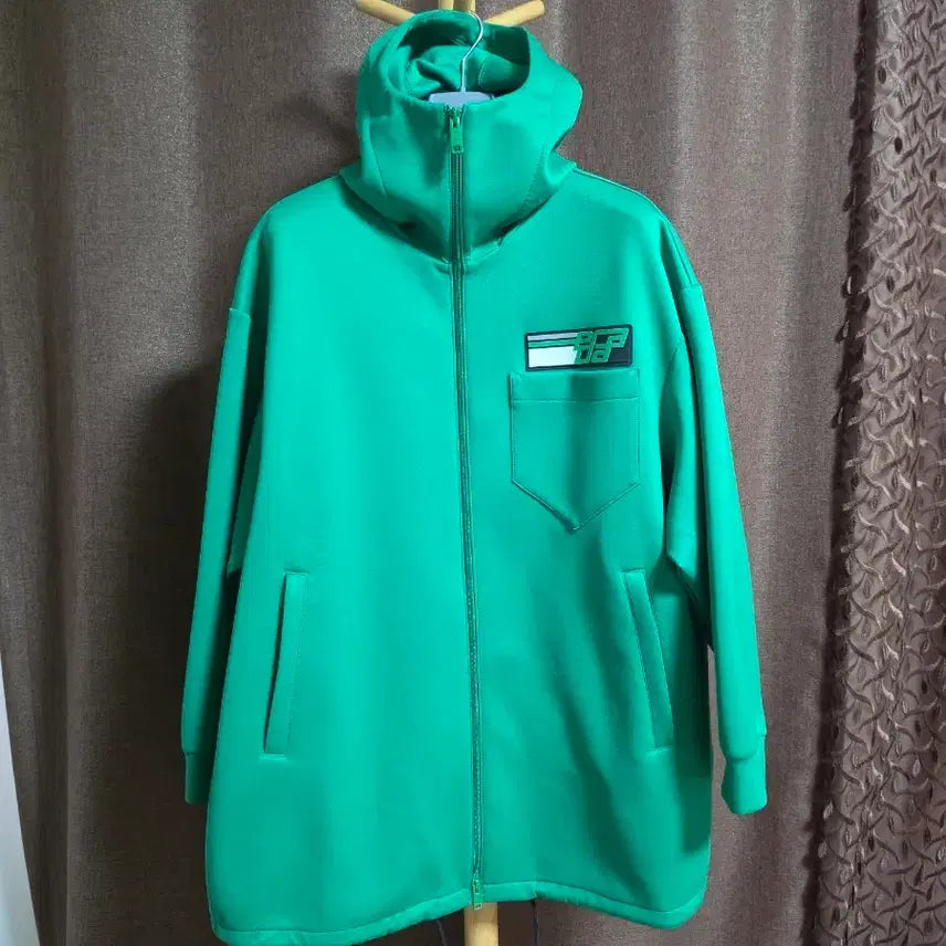 [BUNJANG] Prada Rubber Racing Logo Technical Hooded Zip-Up Jacket (Green, Oversized XS) / 프라다 레이싱로고 후드집업