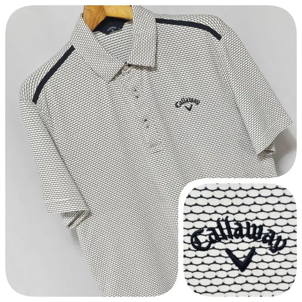 [BUNJANG] Callaway Men's Performance Golf Polo T-Shirt White 95 / 캘러웨이 기능성 골프 PK티셔츠 남성95