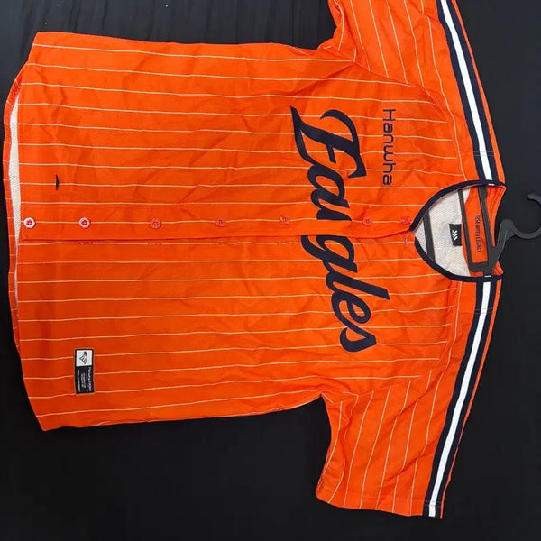 [BUNJANG] Hanwha Eagles Orange Stripe Retro Baseball Uniform - Size 100 / 한화 오렌지 스트라이프 유니폼 팝니다