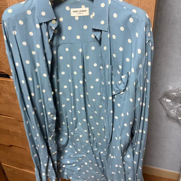 [BUNJANG] Saint Laurent Polka Dot Distressed Shirt / 생로랑 도트 디스 셔츠