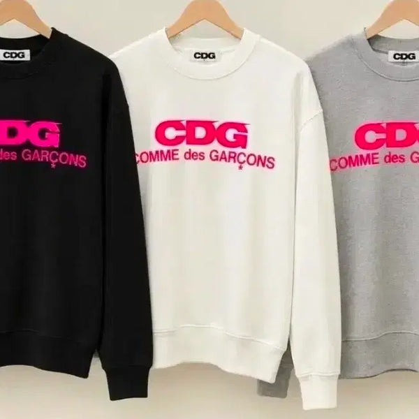 [BUNJANG] Comme des Garçons CDG Logo Sweatshirt Black/White/Grey / 꼼데가르송 CDG 맨투맨 블랙/화이트/그레이