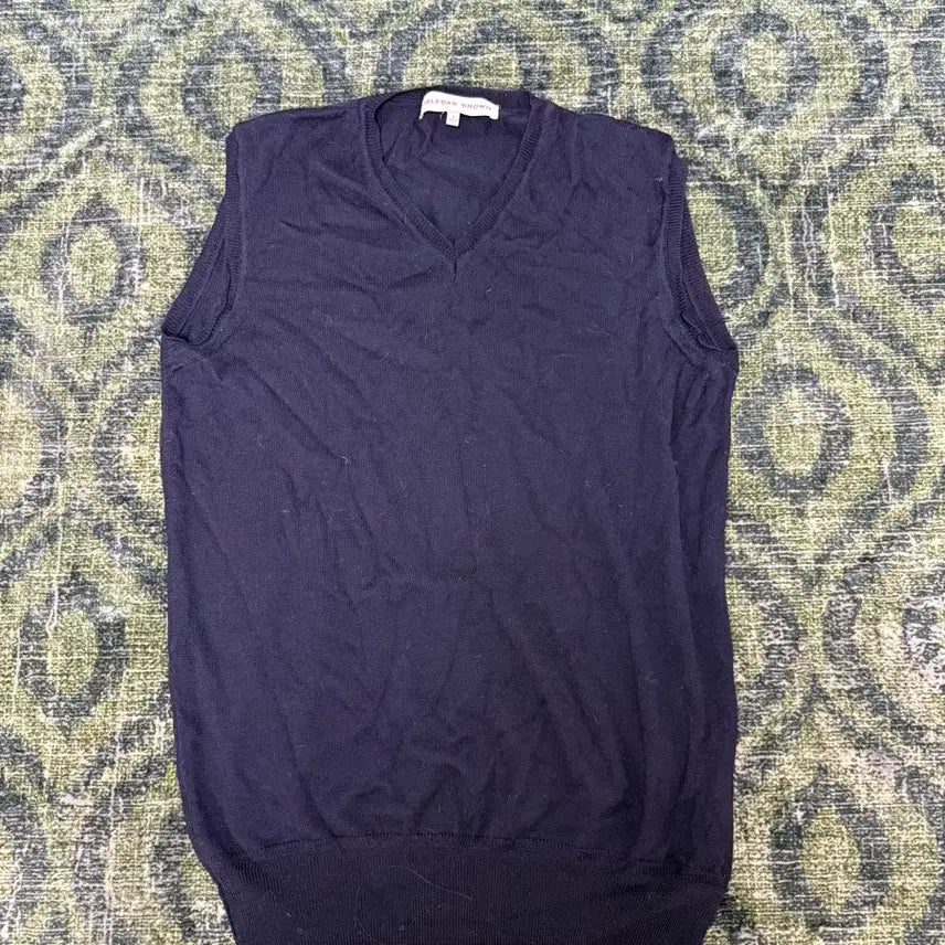 [BUNJANG] Ollebabrown Navy Knit Vest S / 올레바브라운 네이비 조끼니트 S