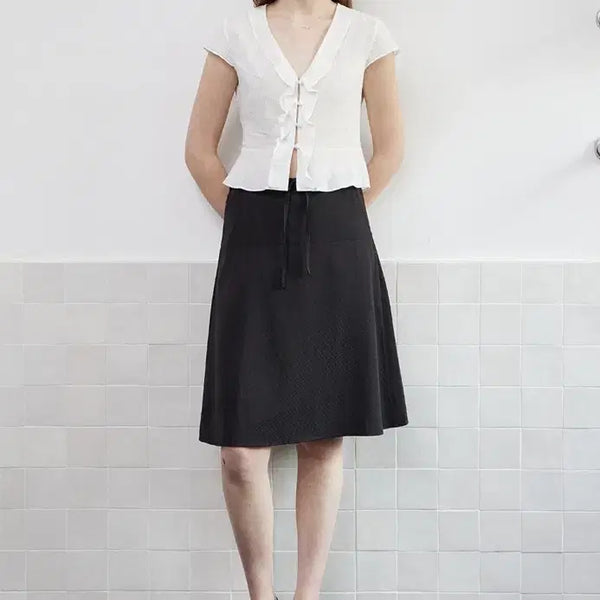 [BUNJANG] ITOV Dot A-Line Midi Skirt / (26년구매) ITOV 아이토브 도트 에이라인 미디 스커트