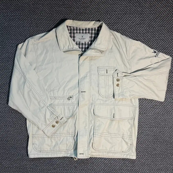 [BUNJANG] Playboy Utility Multi-Pocket Field Zip-Up Jacket (L) / 플레이보이 유틸리티 멀티포켓 필드 집업 자켓(L)