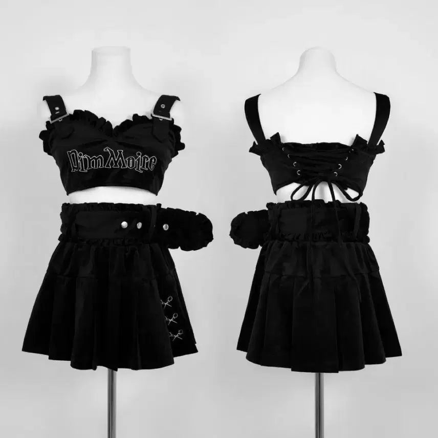 [BUNJANG] Dimmoire Velour Bustier Set-up / 딤모아르 벨로아비스티에 셋업