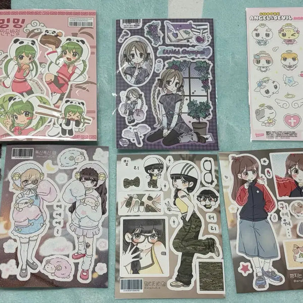 [BUNJANG] Various Artists Character & Figure Sticker Set (6 Types) / 인물스티커+캐릭터스티커 6종