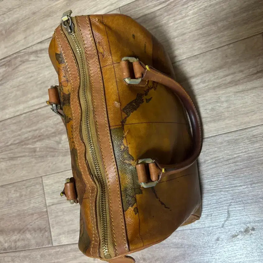 [BUNJANG] Prima Classe Boston Bag Vintage World Map Pattern / 프리마클라쎄 보스턴백