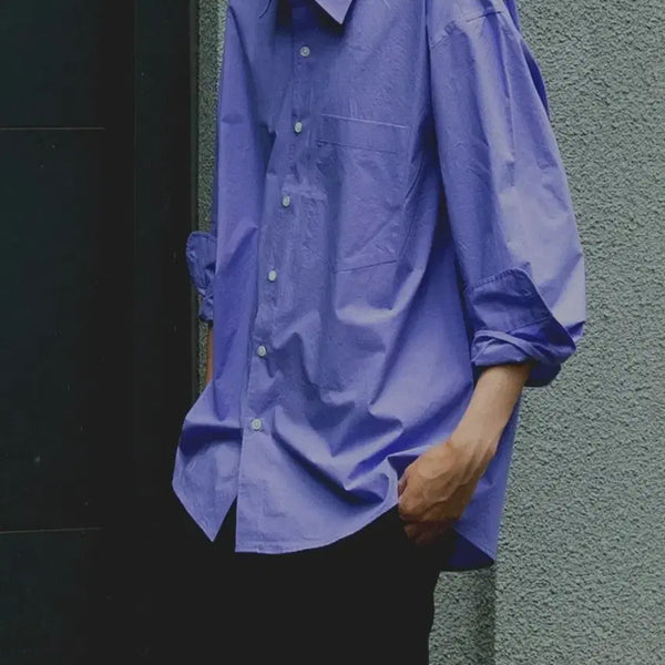 [BUNJANG] Firstfloor Seeker Shirt Blue Violet / 퍼스트플로어 새커 셔츠 블루 바이올렛