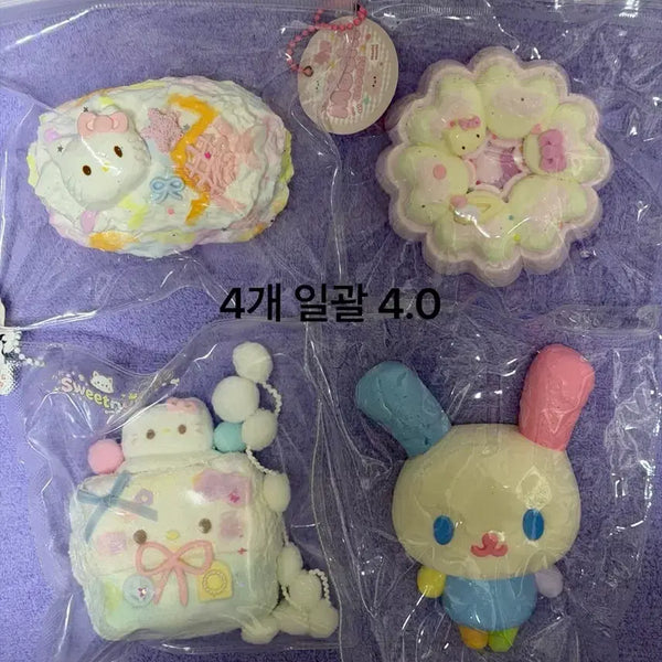 [BUNJANG] Kitty & Usahana Squishy Toy Bundle Set / 키티,우사하나 말랑이 일괄
