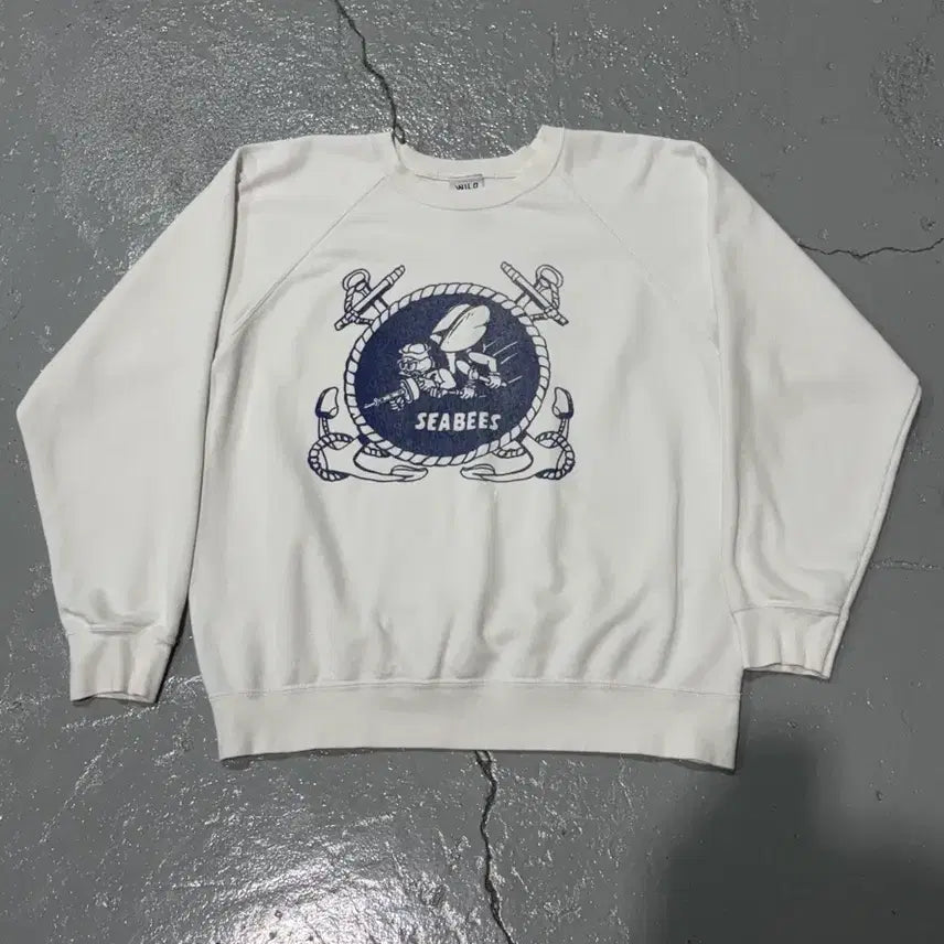 [BUNJANG] Wild Donkey Seabees US Navy SWEATSHIRT / 와일드동키(Wild Donkey) 미해군 공병대(Seabees)스웻셔츠