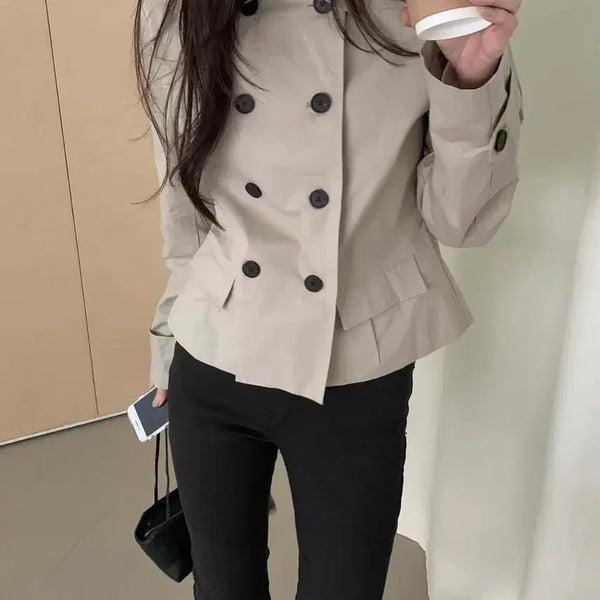 [BUNJANG] Tether Short Trench Jacket Beige, Black / 새상품) 테더 숏 트렌치크자켓 블랙