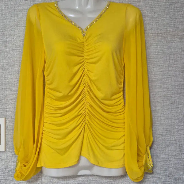 [BUNJANG] Dance Top Yellow / 예쁜 샤랄라 댄스상의 55