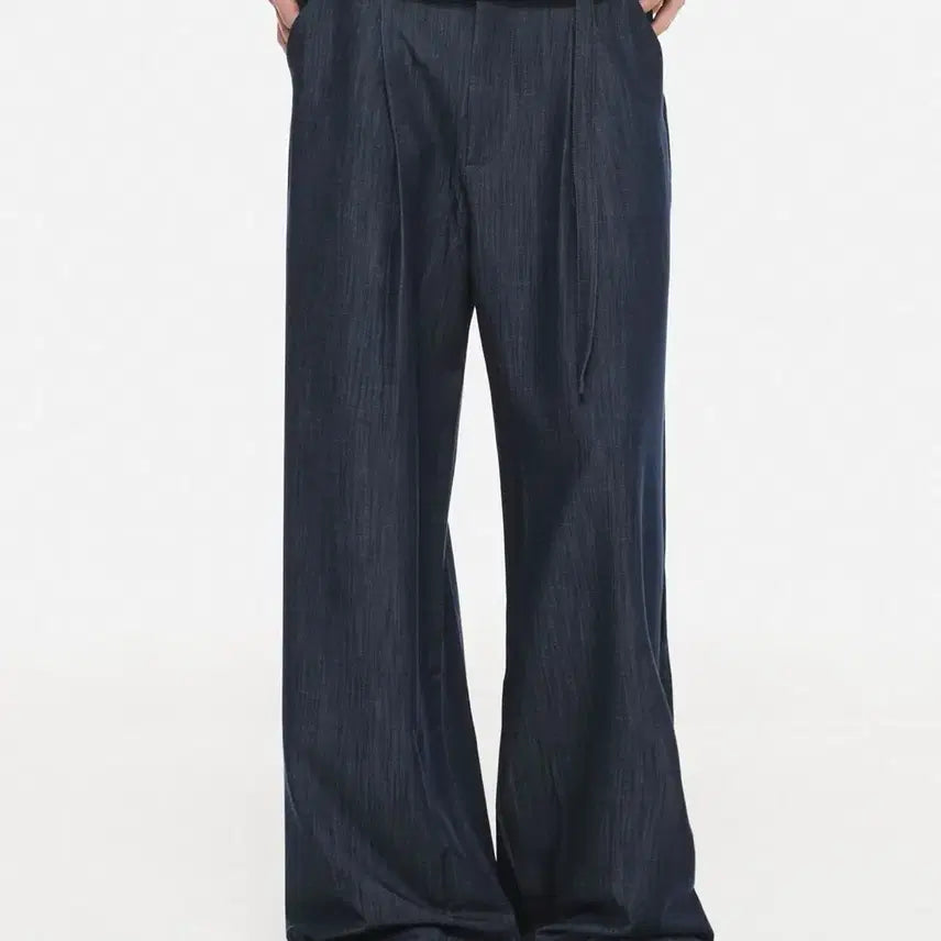 [BUNJANG] DNSR Belted Drape Slacks Indigo M / (M) DNSR 벨티드 드레이프 슬랙스 인디고