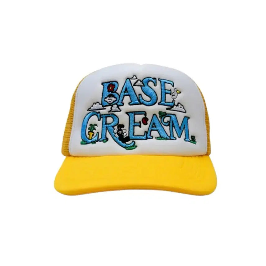 [BUNJANG] Basecream X Bureure Mesh Cap Yellow / 베이스크림 X 부르르 메쉬캡 Yellow