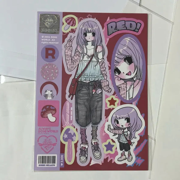 [BUNJANG] Doomiworld Red Sticker / 도미월드 레드 스티커