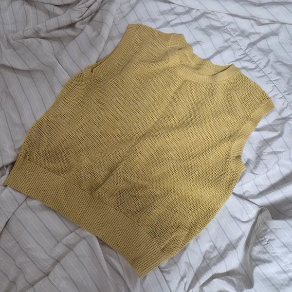 [BUNJANG] MUJI Knit Vest Yellow / 무인양품 MUJI 니트 조끼 옐로우