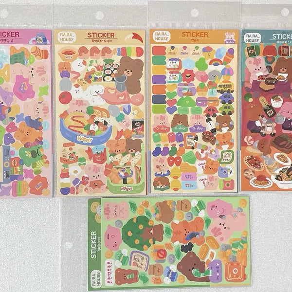 [BUNJANG] LaLa House Sealed Sticker Bundle Set (5 Sheets) / 라라하우스 미개봉 스티커 5장 일괄판매