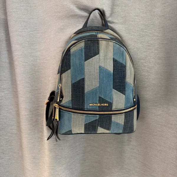 [BUNJANG] Michael Kors Denim Patchwork Backpack / 마이클코어스 데님 패치워크 백팩