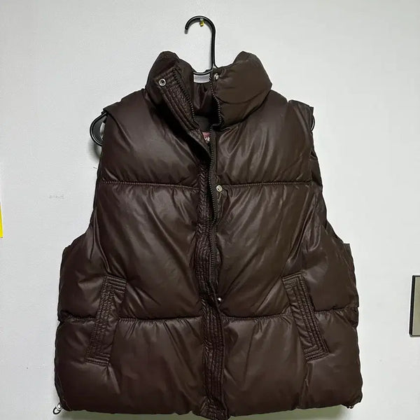 [BUNJANG] Brown Padded Vest / 브라운 패딩 조끼