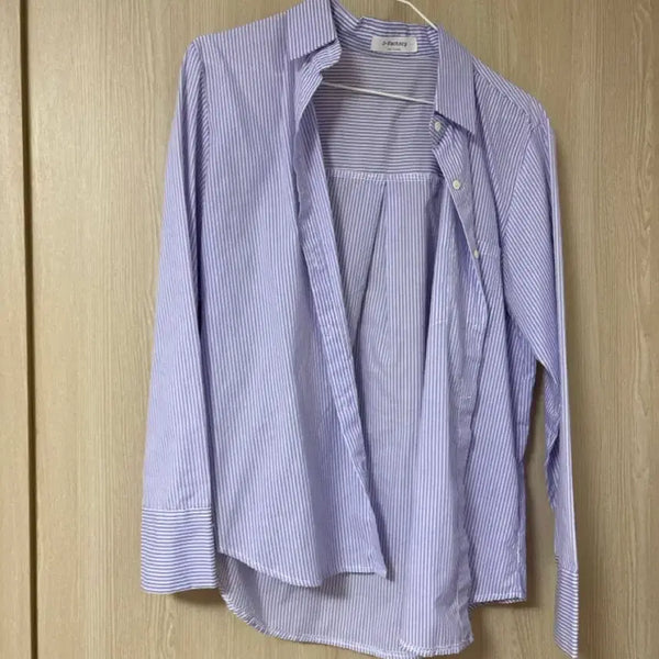 [BUNJANG] Stripe Shirt Lavender / 스트라이프 셔츠 연보라