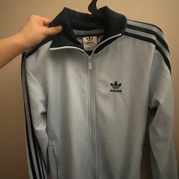 [BUNJANG] Adidas Track Top Jersey Blue/Navy / 아디다스 트랙탑 져지 하늘색/네이비