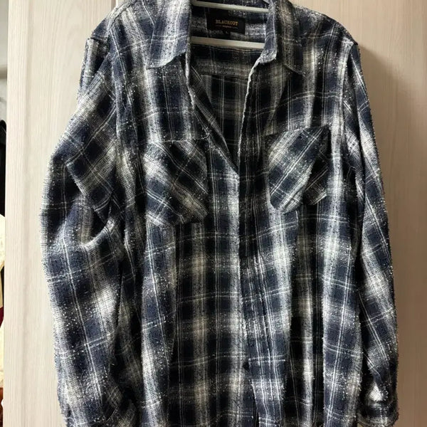 [BUNJANG] Blackout Checkered Shirt / 블랙아웃 체크셔츠