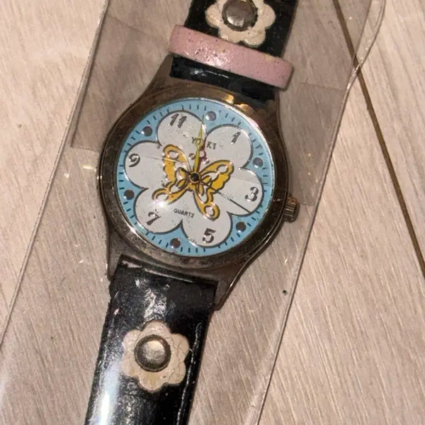 [BUNJANG] Yoki Flower Pattern Quartz Classic Wristwatch / 요키 플라워 패턴 쿼츠 고전 손목시계