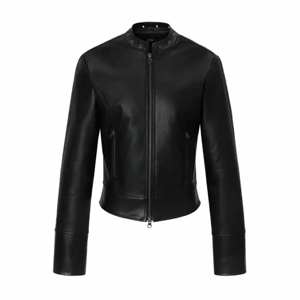 [BUNJANG] Ineqe Leather Biker Jacket Black / 이네기 레더 바이커 자켓 블랙