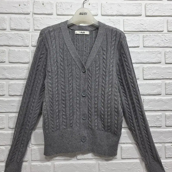 [BUNJANG] The Edge 2024 Cable Knit Cardigan / 2024년 더엣지 케이블니트 가디건  55ㅡ66