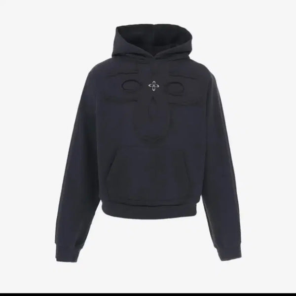[BUNJANG] Surgery Clover Patch Hoodie Charcoal / 써저리 클로버 패치 후디 차콜