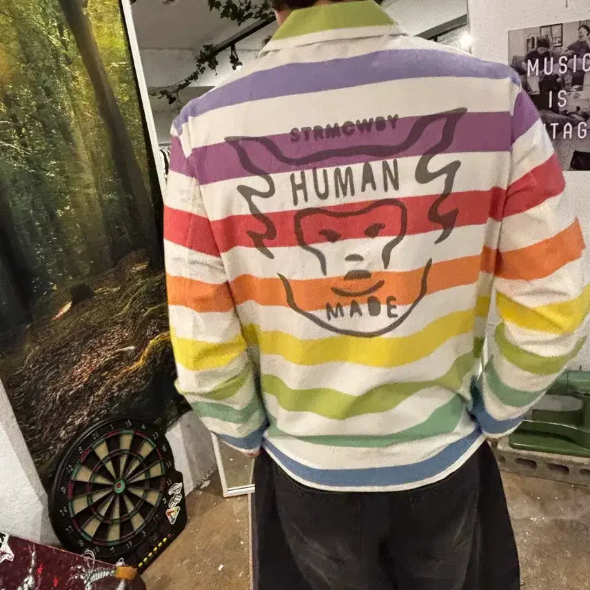 [BUNJANG] Human Made Multi Border Prisoner Jacket / 휴먼메이드 멀티 보더 프리즈너 자켓