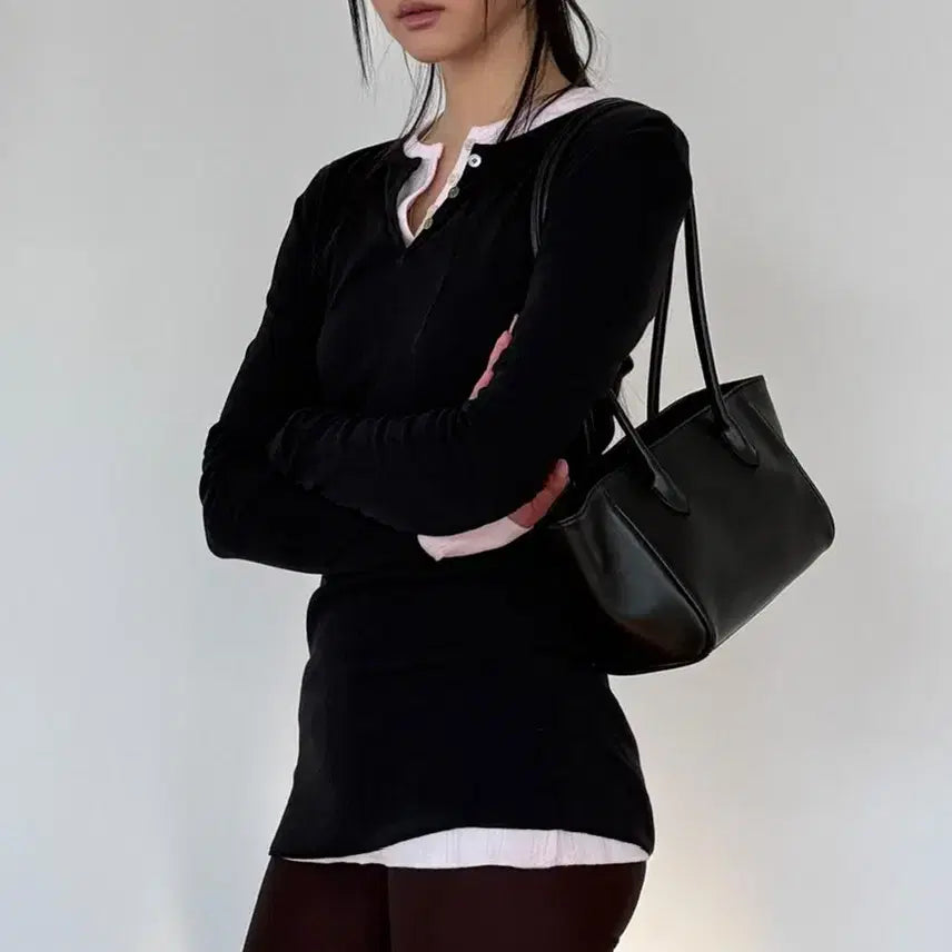 [BUNJANG] PRALUM Lambskin Snack Bag Black / 피알룸 램스킨 스낵백 블랙
