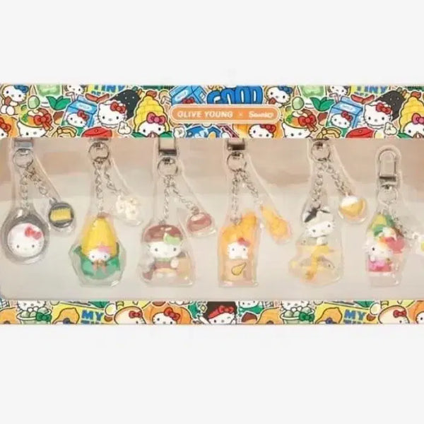 [BUNJANG] Olive Young Hello Kitty Dining Figure Keychain Set / 미개봉) 올리브영 헬로키티 키링 세트 식사