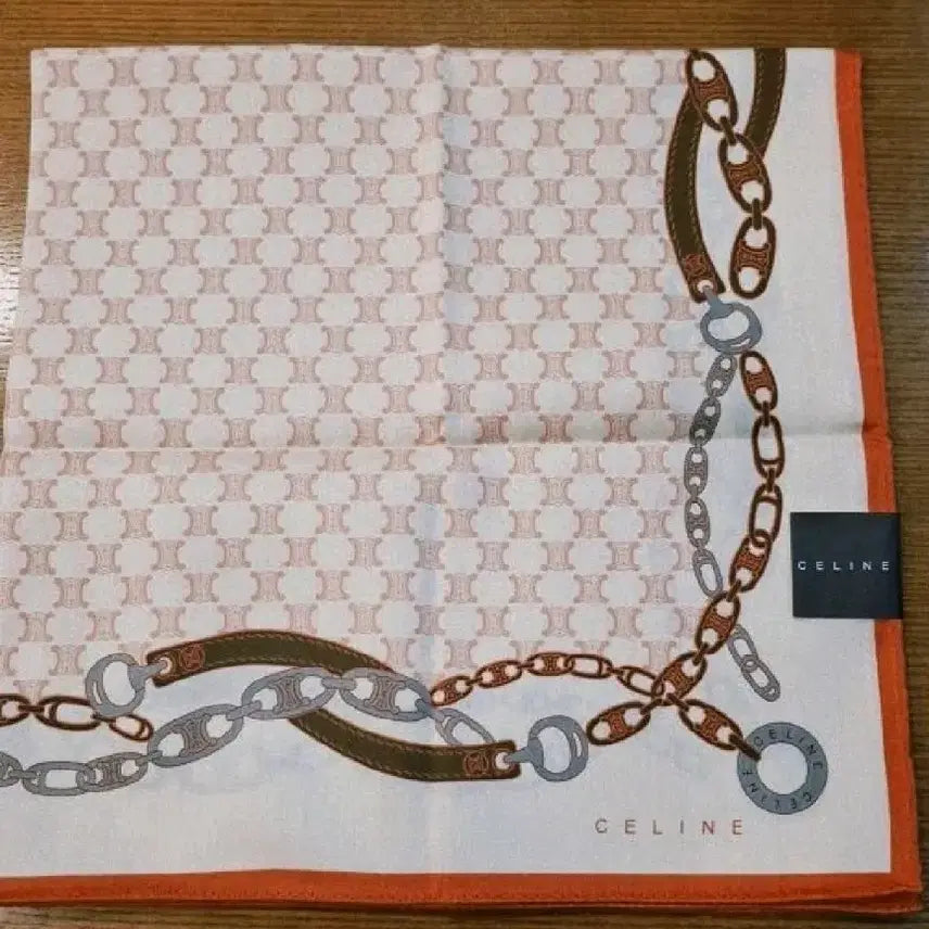 [BUNJANG] Celine Triomphe Pattern Petit Scarf 50x50 Cotton / 올드 셀린느 트리옹프 패턴 쁘띠스카프(50*50,택부착)
