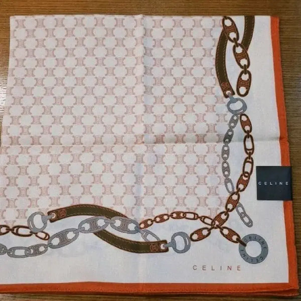 [BUNJANG] Celine Triomphe Pattern Petit Scarf 50x50 Cotton / 올드 셀린느 트리옹프 패턴 쁘띠스카프(50*50,택부착)