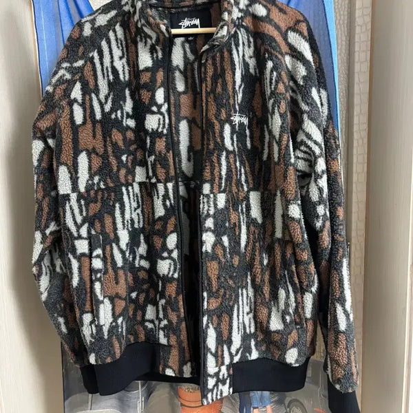 [BUNJANG] Stussy Tree Bark Fleece Jacket L / 스투시 트리 바크 플리스자켓 L