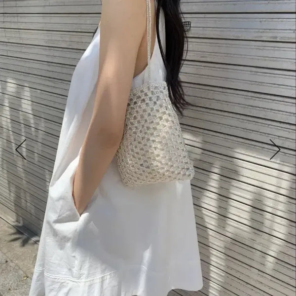[BUNJANG] Le Bonheur des Dames Net Bag Silver / 르벙드 메사백 네트백 실버 새상품
