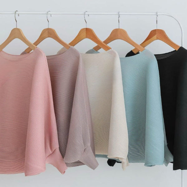 [BUNJANG] Pleated Cape Top / 플리츠 케이프 탑