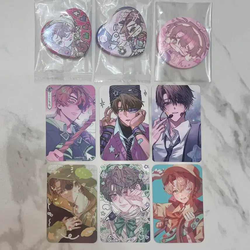 [BUNJANG] Bundle Set - Baeksaheon 'Ghost Duty' Unofficial Goods (Can Badge, Hand Mirror, Photocard, etc.) / 일괄) 괴담출근 백사헌 생카 하트 캔뱃지 손거울 포카 등 비공굿 백사헌 키우기 괴출
