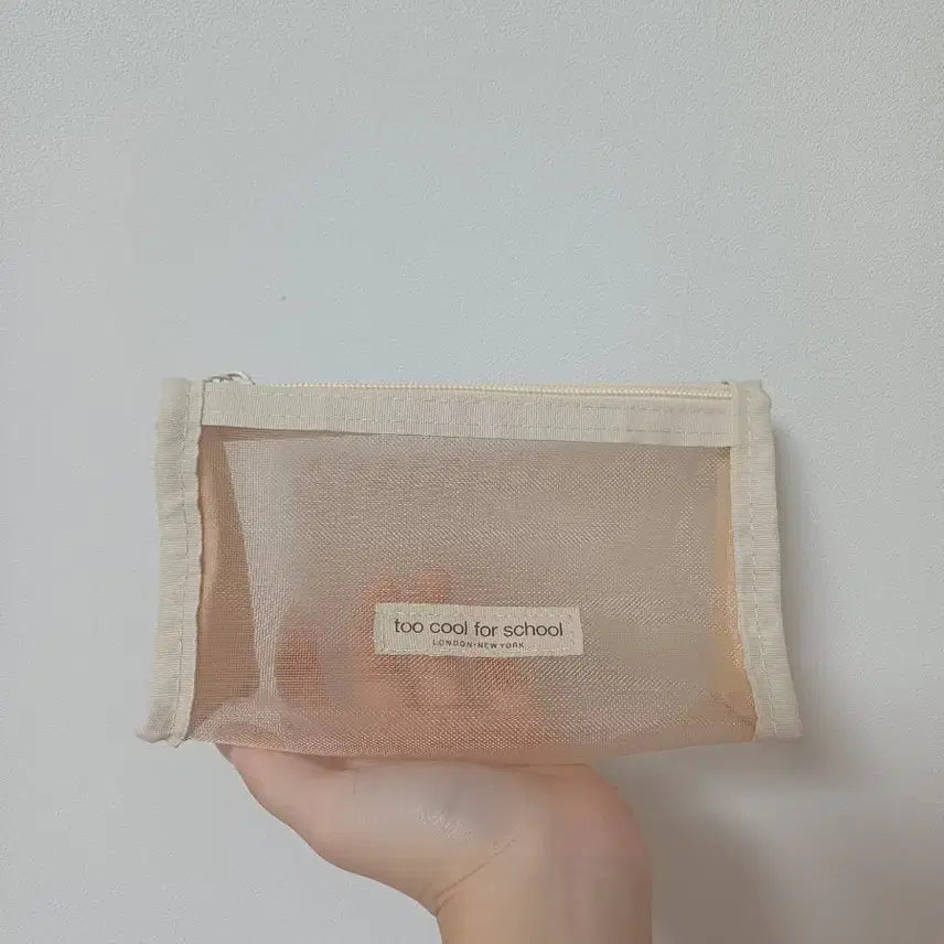[BUNJANG] Too Cool For School Mesh Pouch Beige / 투쿨포스쿨 매쉬 파우치 베이지색 판매해요!