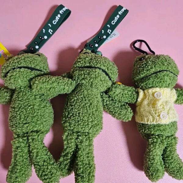 [BUNJANG] Cute Frog Plush Keychain Bundle Set / 귀여운 개구리 인형 키링 3개 일괄가격