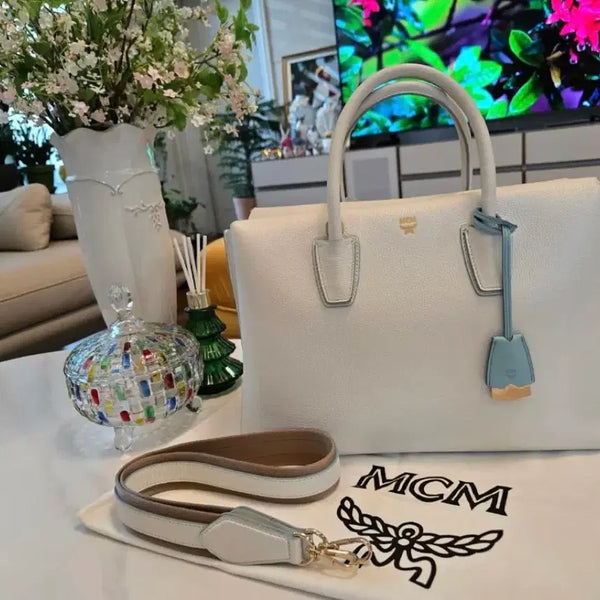 [BUNJANG] MCM Mila Tote Bag White / MCM 가방 밀라 토트백 화이트