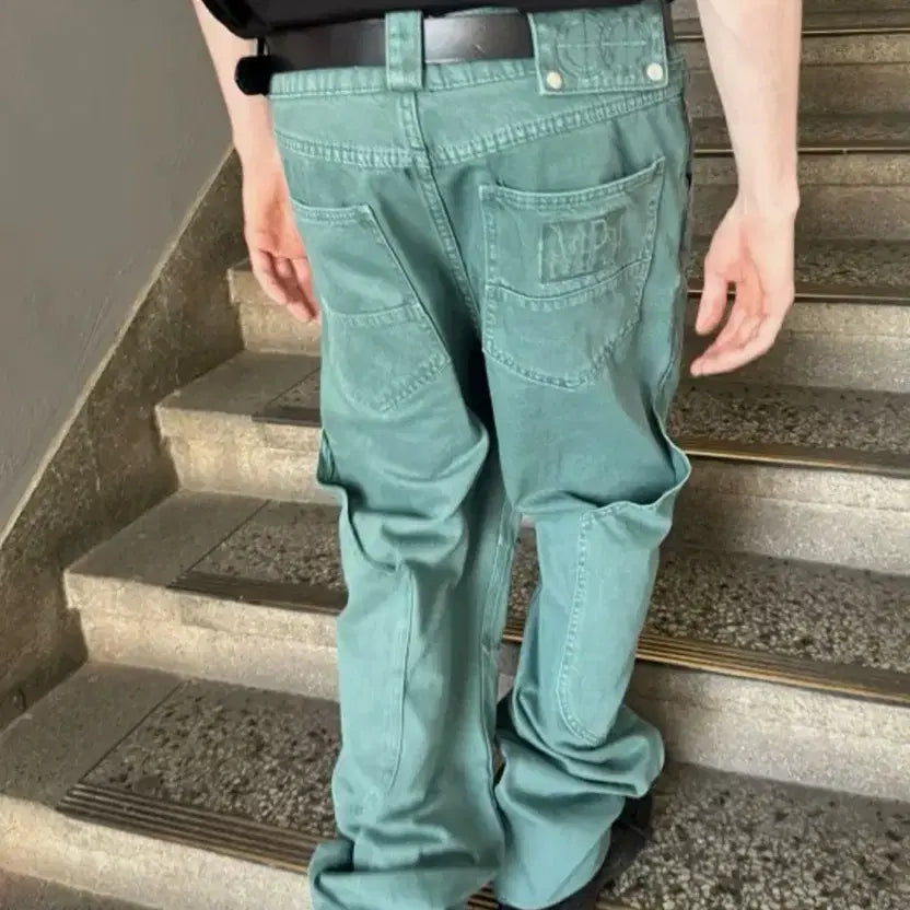 [BUNJANG] Plastic Product Calf Pocket Pants Emerald / 플라스틱프로덕트 카프포켓팬츠 에메랄드