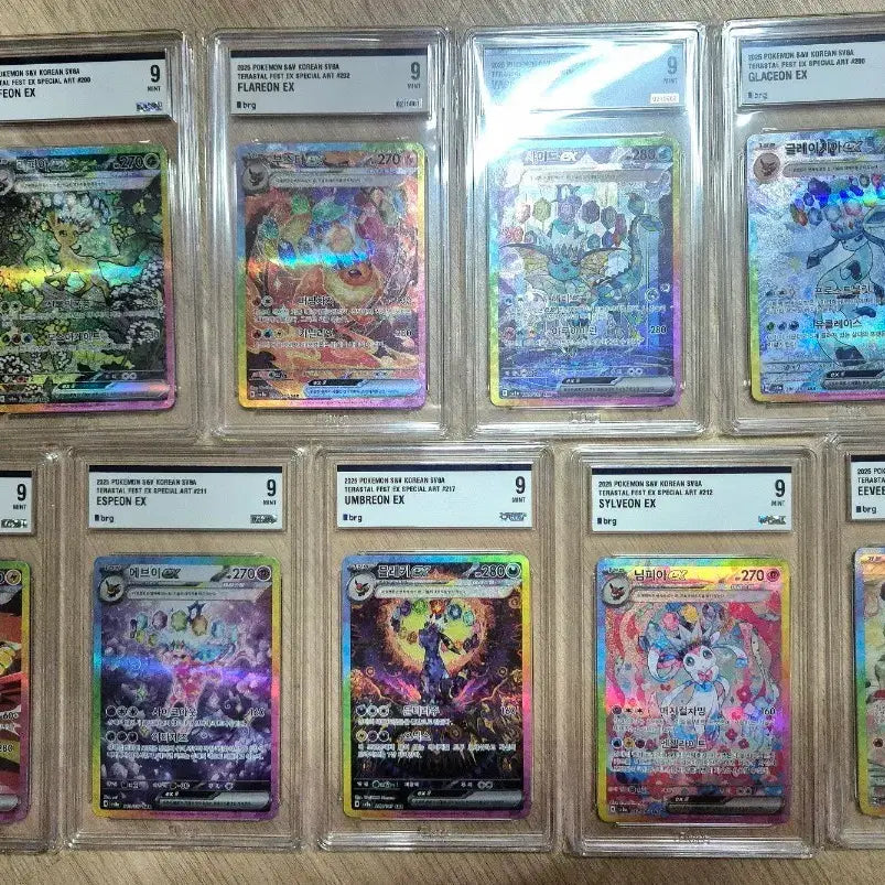 [BUNJANG] Eevee Terastal 9 Types Bundle Set BRG9 Sequential / 한글판) 테라스탈 이브이즈 9종 brg9 연번 일괄팝니다.