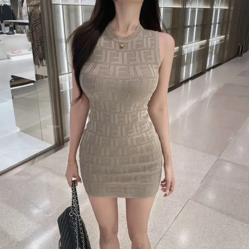 [BUNJANG] Beige Knit Dress / 베이지 원피스