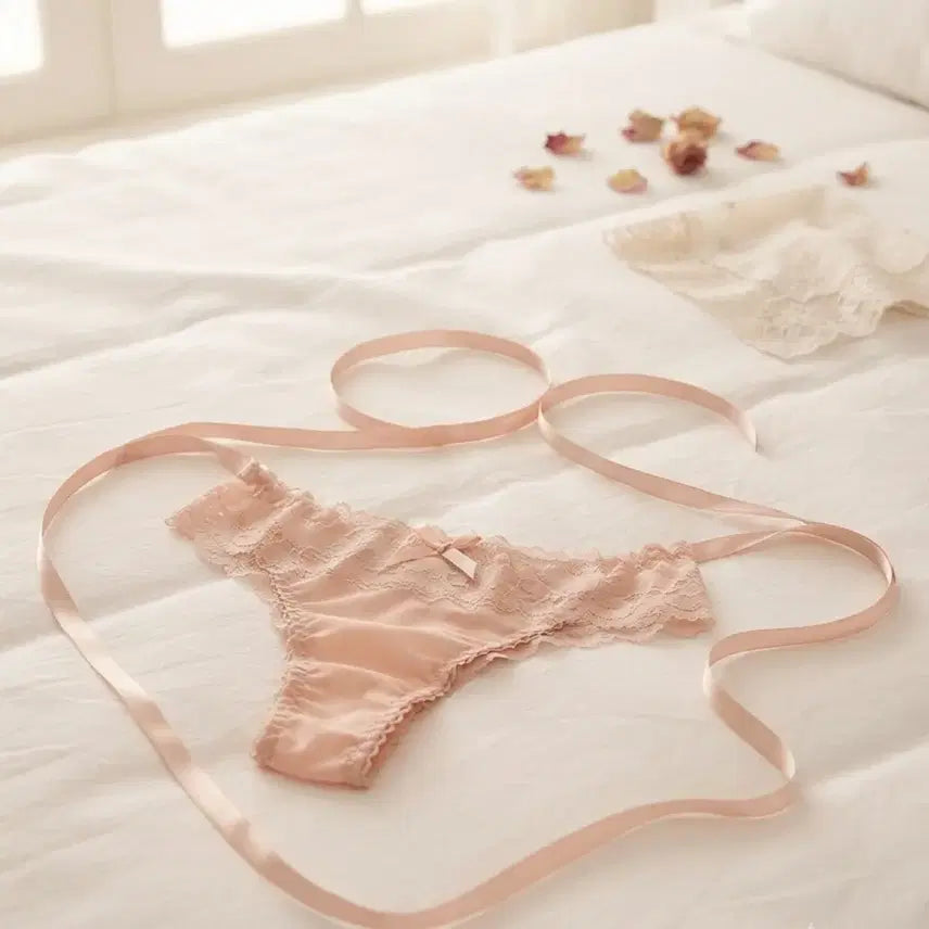 [BUNJANG] Women's Pink Lace String Panty / 여성 핑크색 레이스 끈 팬티 중고