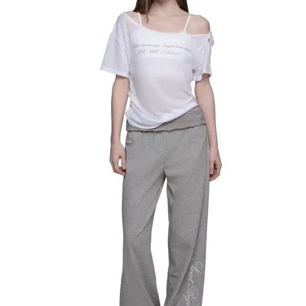 [BUNJANG] Powder Sheer Ribbon Top - White / Powder sheer ribbon top, White