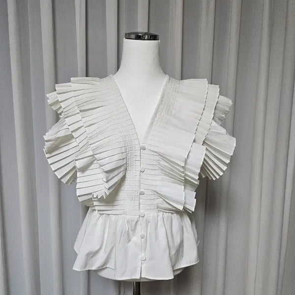 [BUNJANG] New Awesome Frill Blouse / 뉴어썸 블라우스